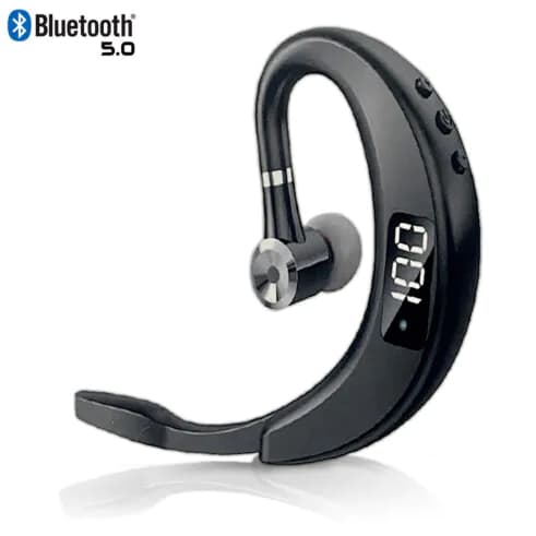 Fone de Ouvido Bluetooth Mono com Haste Flexível e Display Digital - Modelo A-W2