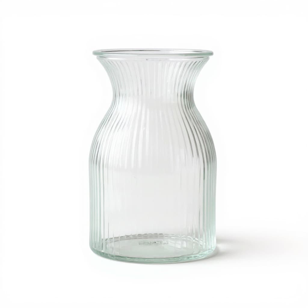 Vaso cilíndrico de vidro 20cm design clean casamento e casa transparente