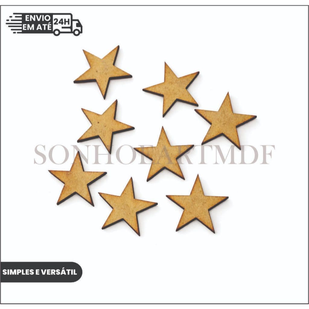 kit Mini Estrela Estrelinha MDF Cru 3mm Para Pintar e Decorar - Kit Lembrancinha Artesanato chá de bebê maternidade