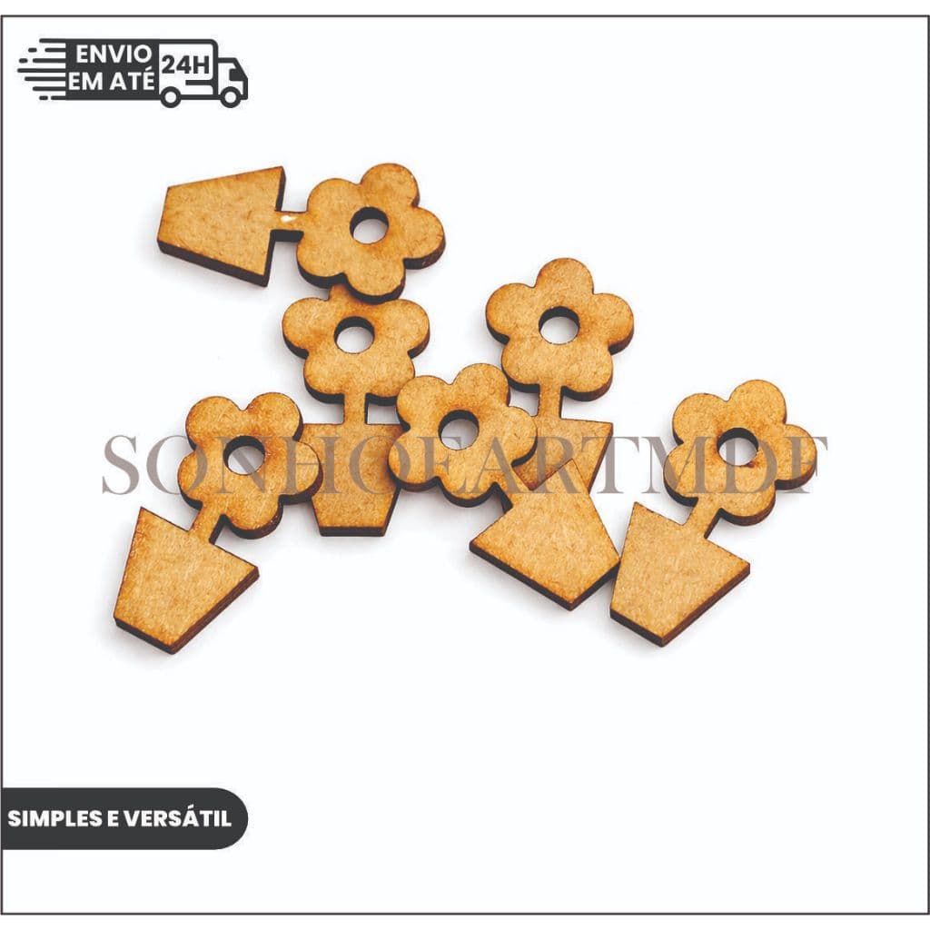 kit Mini Vaso de flor Vazinho  MDF Cru 3mm Para Pintar e Decorar - Kit Lembrancinha Artesanato chá de bebê maternidade