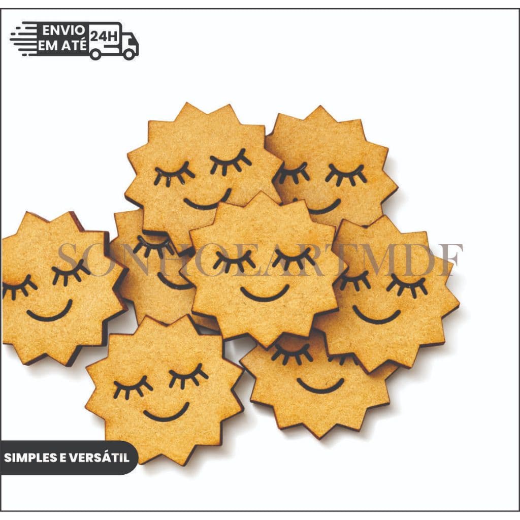 kit Mini Sol MDF Cru 3mm Para Pintar e Decorar - Kit Lembrancinha Artesanato chá de bebê maternidade