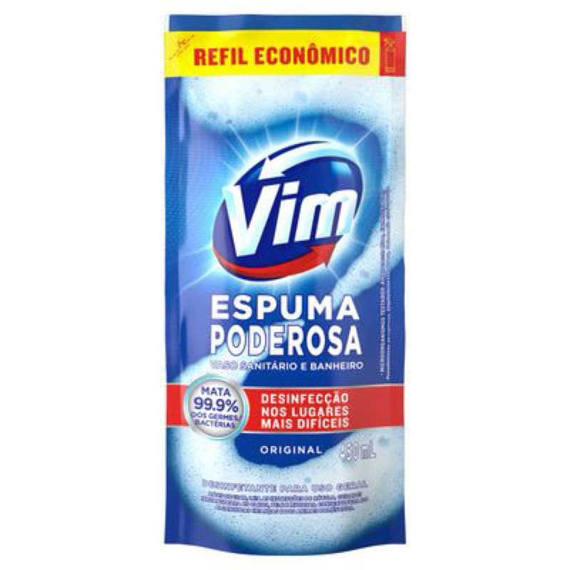 Refil Econômico de Espuma de Limpeza Vim Espuma Poderosa Original 450ml