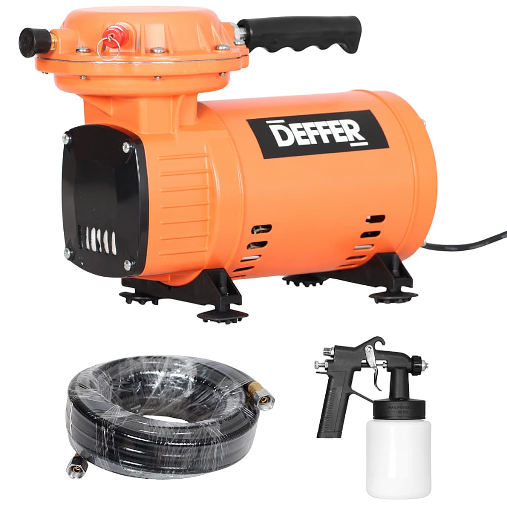 Compressor de ar DEFFER 250w com acessórios, fundo branco