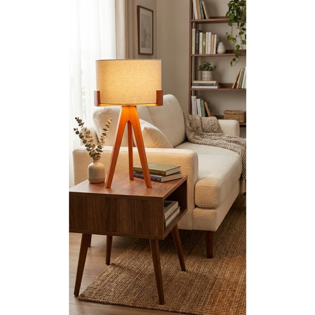 Abajur Luminária de Mesa Tripé com Cupula Elegante e Sofisticado para Casa Quartos e Salas