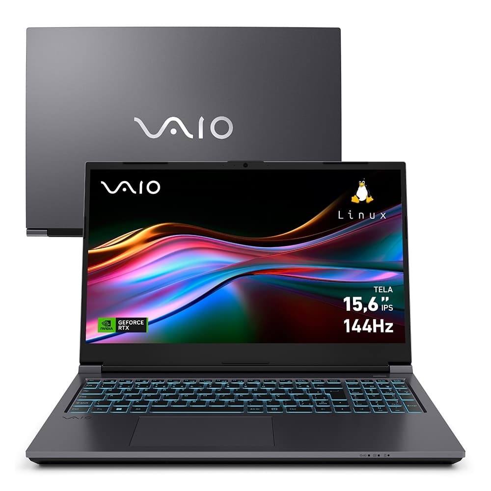 Notebook VAIO FH15 Intel Core i7-13620H Linux GeForce RTX 4050 32GB RAM 1TB SSD 15,6 polegadas