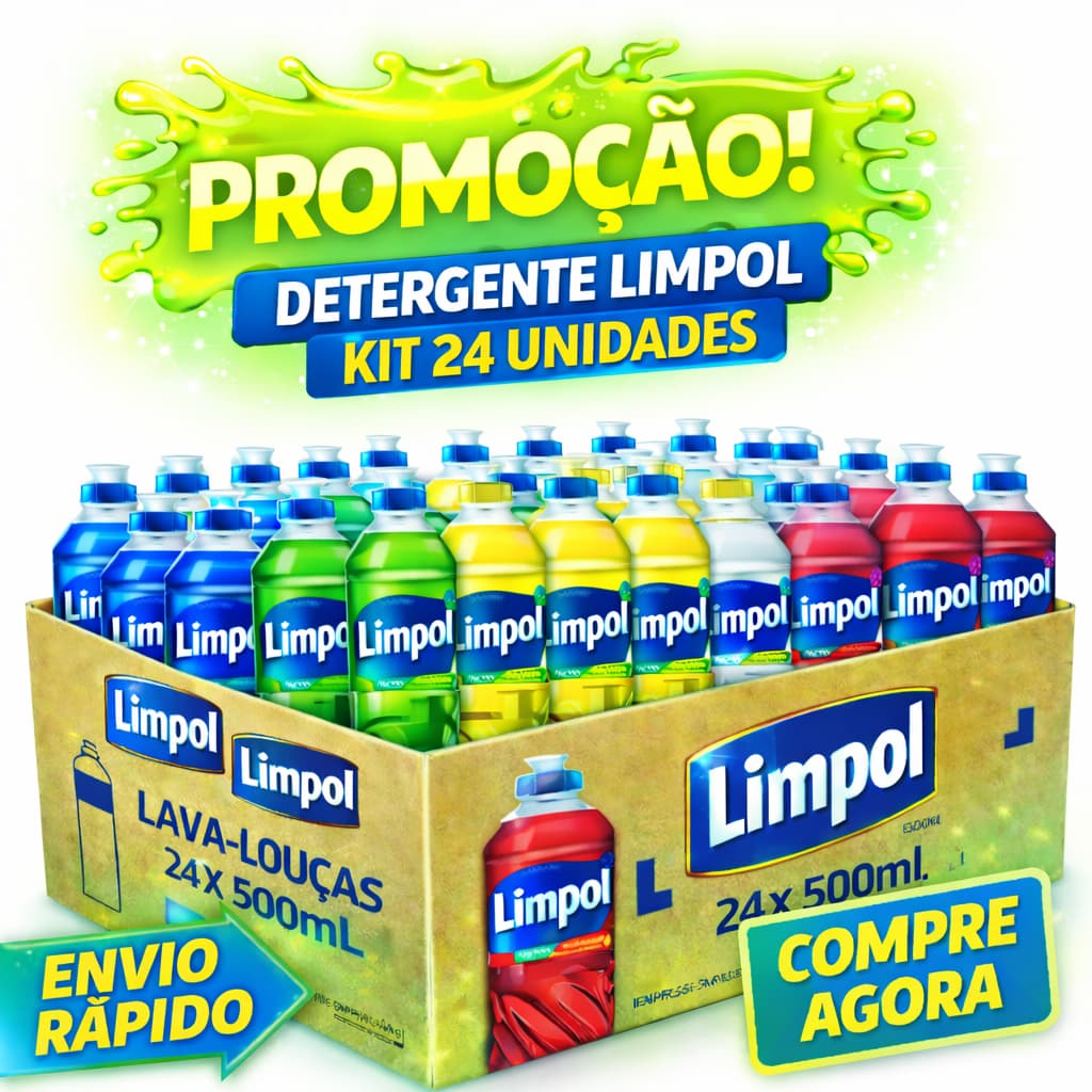 Detergente Limpol Líquido 500ml Kit 24 Unidades Atacado Econômico - Compre Limpol Detergente Aqui