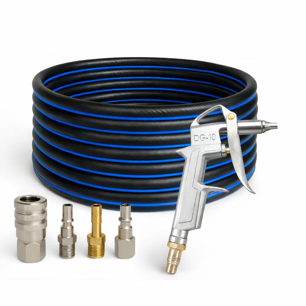 Kit Mangueira de Compressor 30 Metros com Engate Rápido e Pistola
