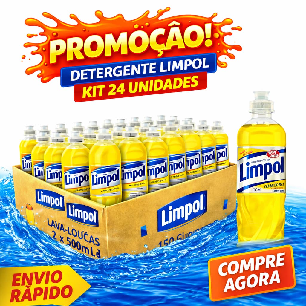 Detergente Líquido Limpol Neutro Kit 24x500ml – Aproveite Hoje! -Compre Detergente Limpol Agora Aqui