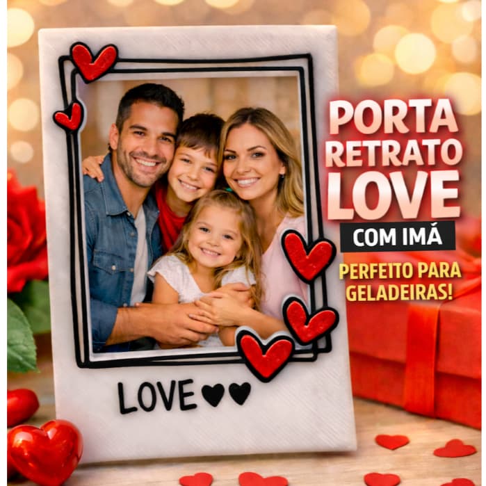Porta Retrato Magnético para Geladeira | Porta Foto Decorativo Presente Romântico | Dia das Mães