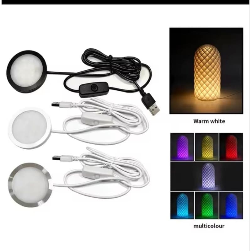Kit de fitas LED 5V multicoloridas com controle remoto e cabo USB, iluminação para projetos 3D