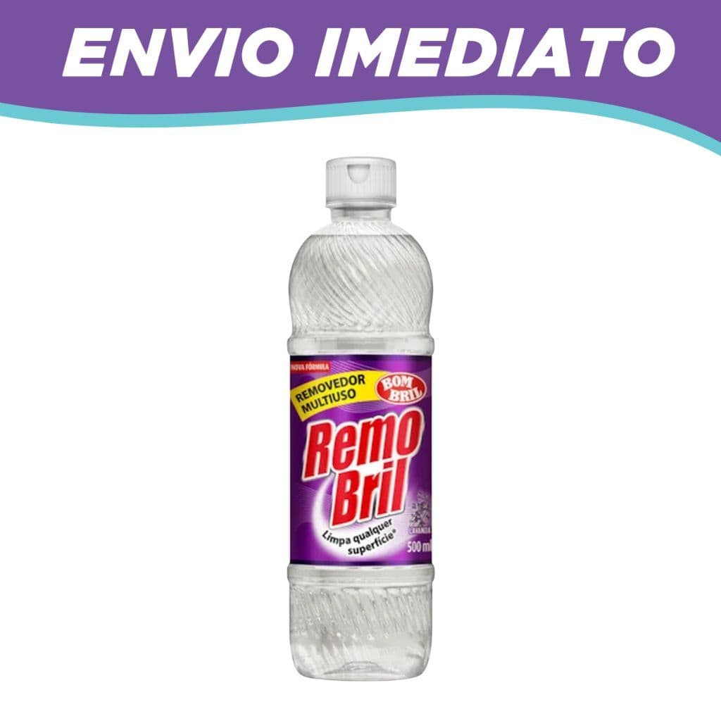 Removedor Perfumado Multiuso Remobril Lavanda Bombril 500ml, garrafa transparente com rótulo roxo.