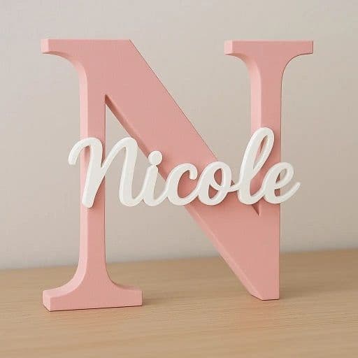 Letreiro Nome Personalizado 3D Presente Chá de Bebê Decoração Infantil Maternidade