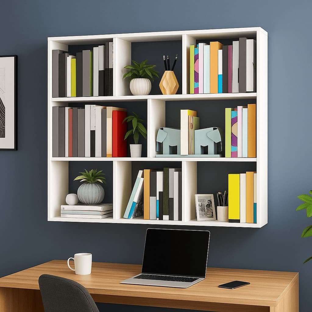 ESTANTE ARMARIO CUBO 90X90X19CM BRANCO PRATELEIRA MULTIFUNCIONAL PARA LIVROS, DECORAÇÃO, SALA, QUARTO E FOTOS