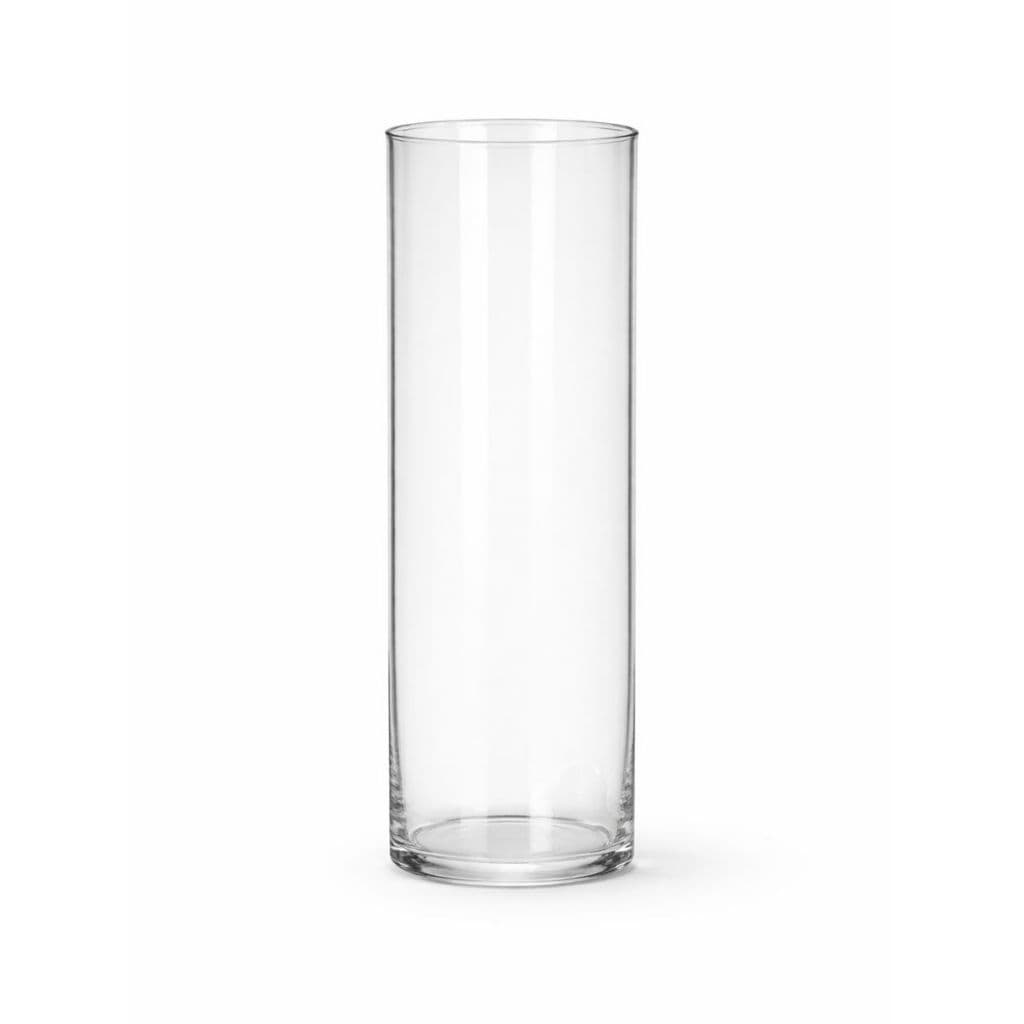 Vaso transparente cilíndrico para arranjos de flores