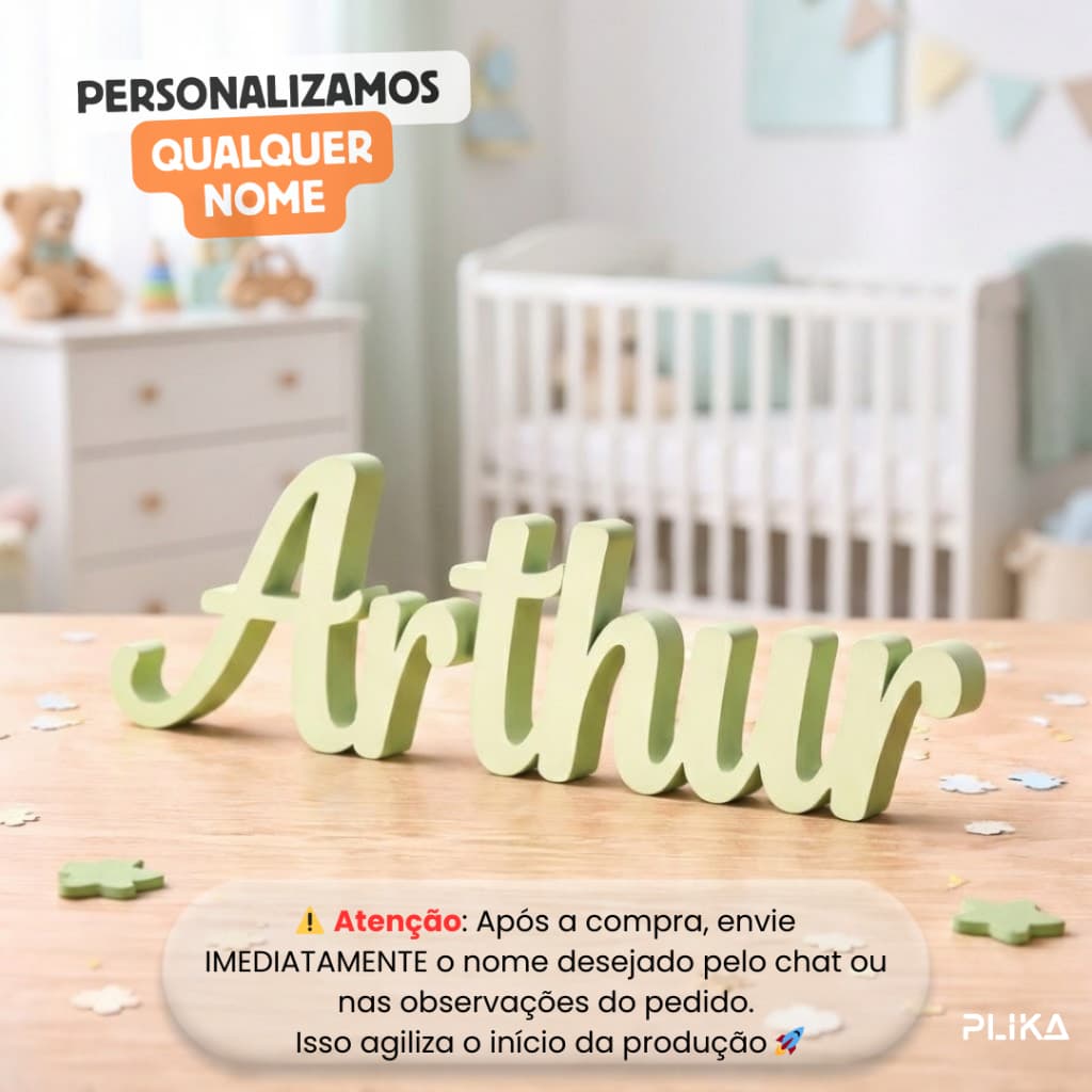 Nome Personalizado Letreiro Decoração Quarto Bebê Maternidade Porta Nicho Presente Chá de Bebê 3D