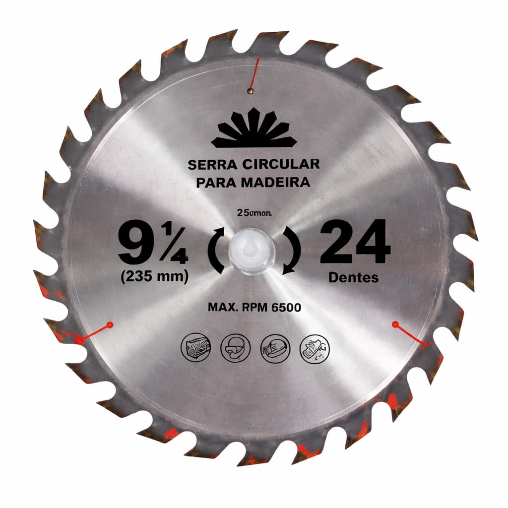 Disco de serra circular de 235mm para madeira com 24 dentes
