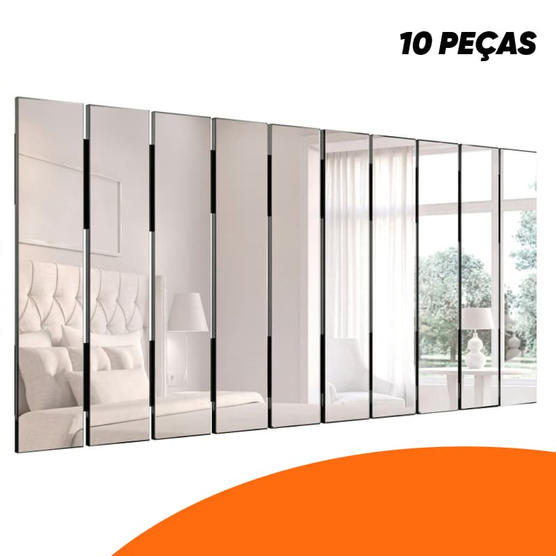 Painel decorativo de espelhos montados em 10 peças para sala ou quarto
