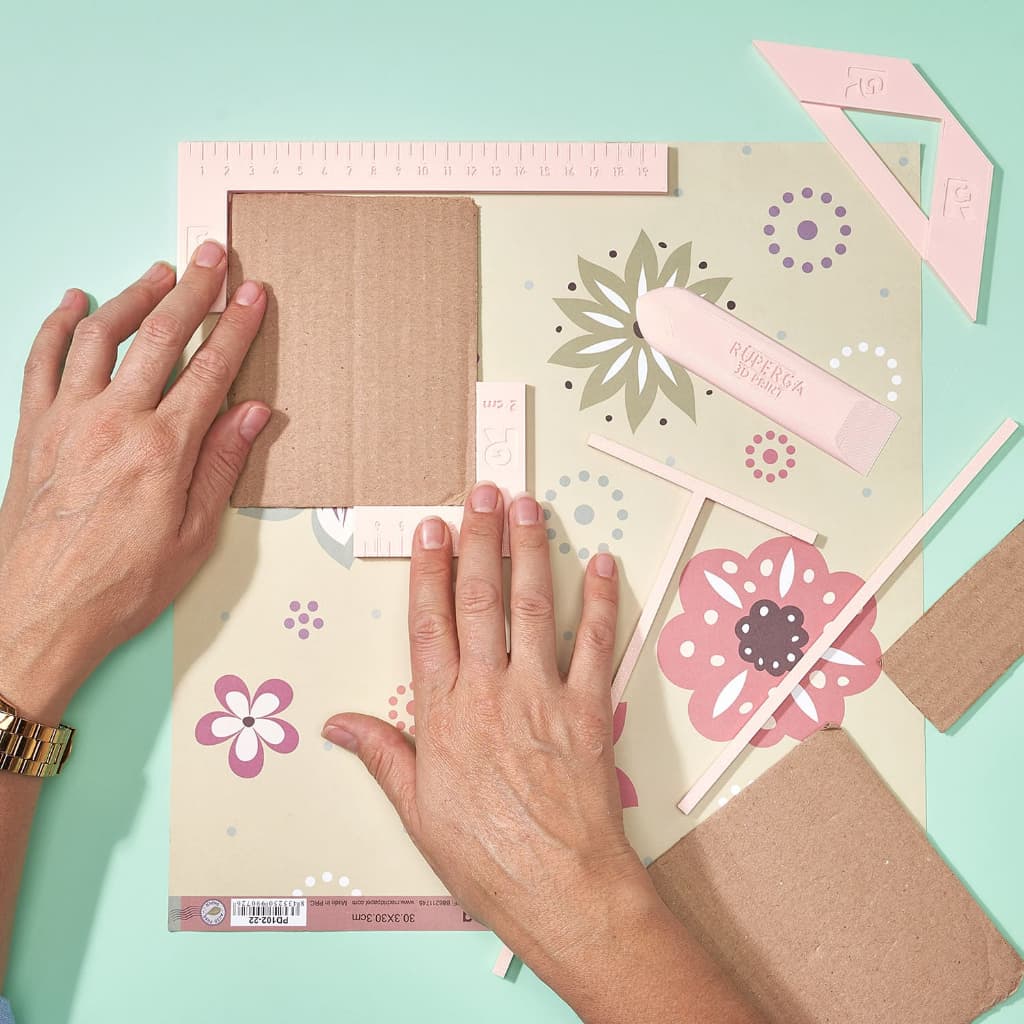 Kit de régua e esquadro para papelaria com alta precisão para scrapbook, artesanato e corte.