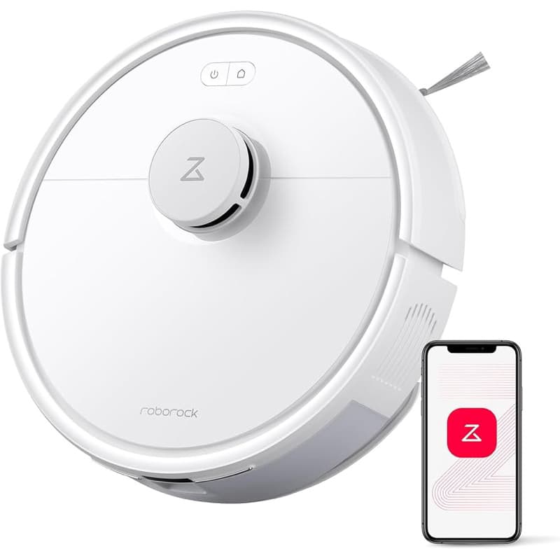 Aspirador Robô Roborock Q7 branco com app no smartphone