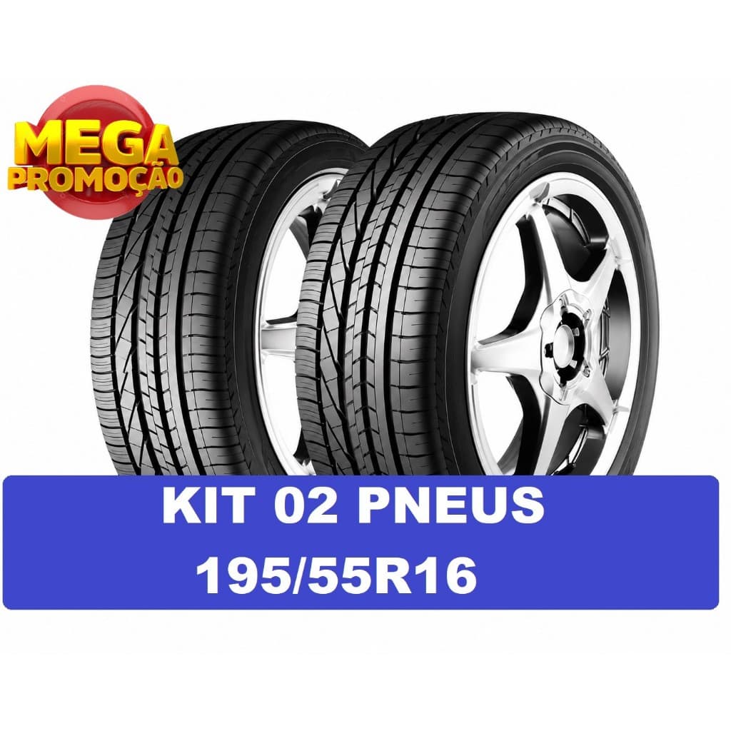 KIT 02 PNEUS ARO 16 195/55 R16 INMETRO BLACKTYRE