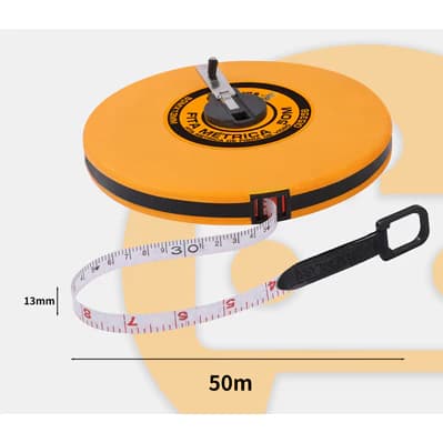Fita Métrica Trena 50 Metros Fibra De Vidro Longa Tipo C/ Manivela OIVIDA Original