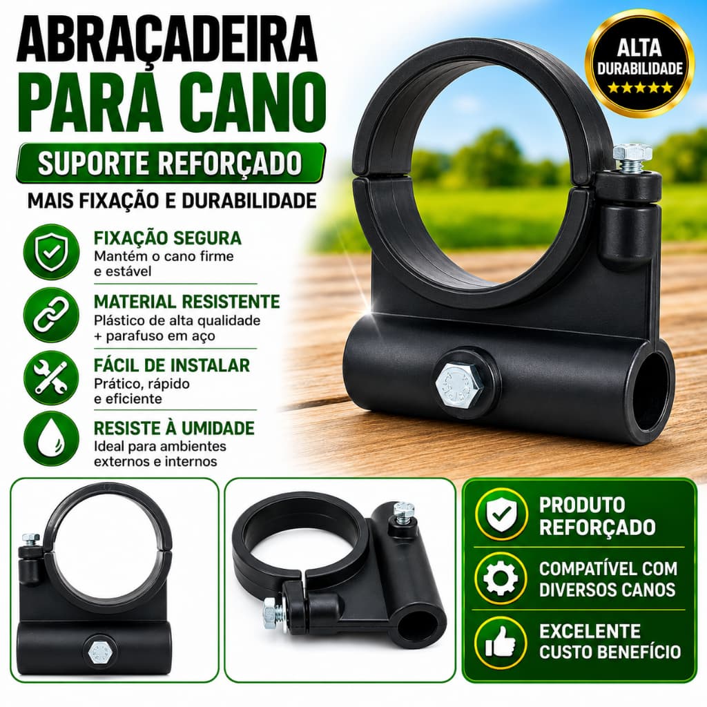 Suporte Plástico para Cano 63x1/2 Reforçado Alta Resistência Fixação Segura