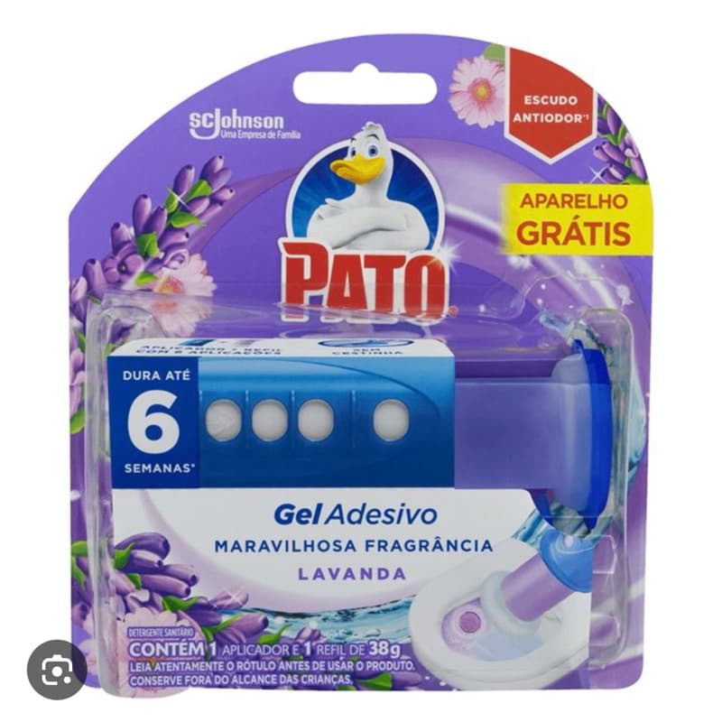 Gel Adesivo Pato Lavanda 38g Limpeza Contínua Perfume Duradouro Para Banheiro