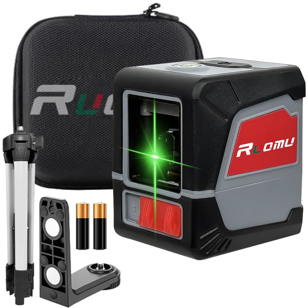 Nível a laser com tripé verde RL, com feixe verde, baterias e estojo