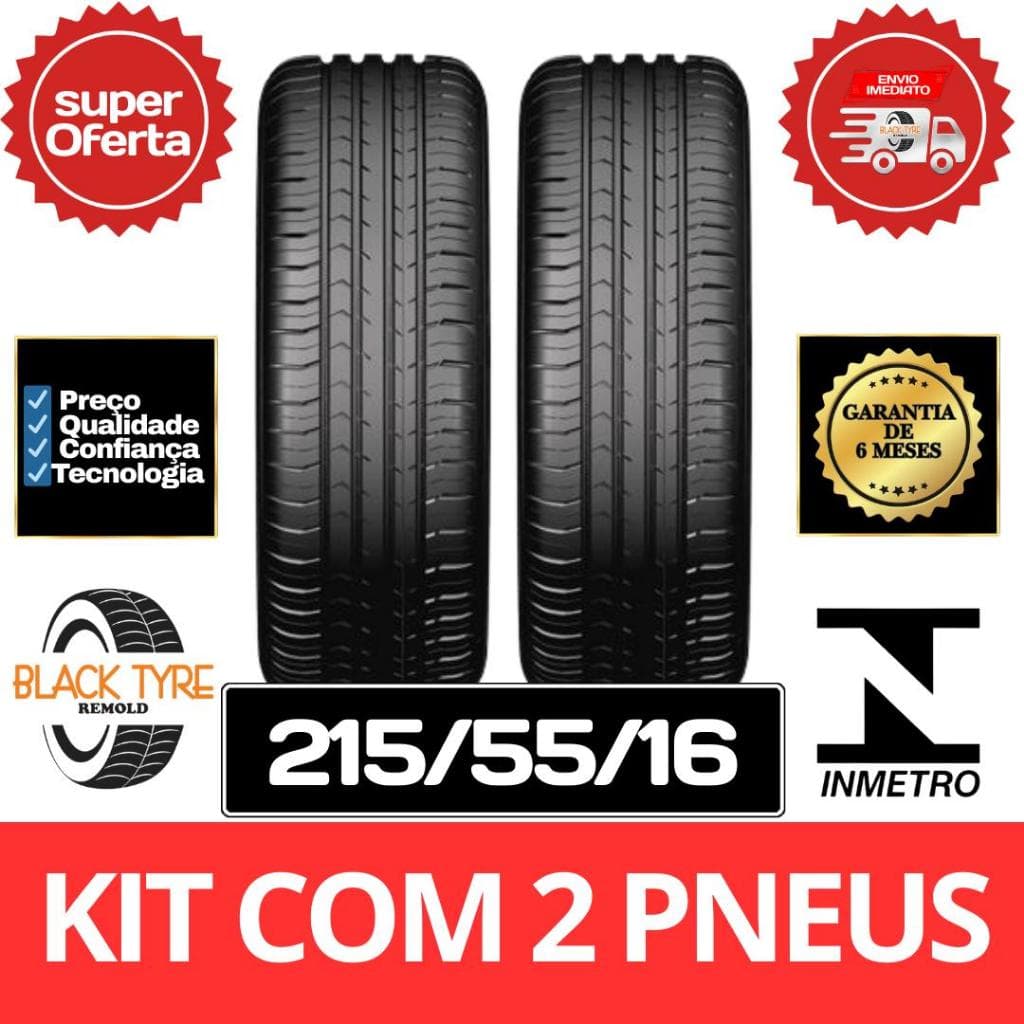 Kit 2 Pneus Remold Black Tyre 215/55 R16 Excellence Aro 16