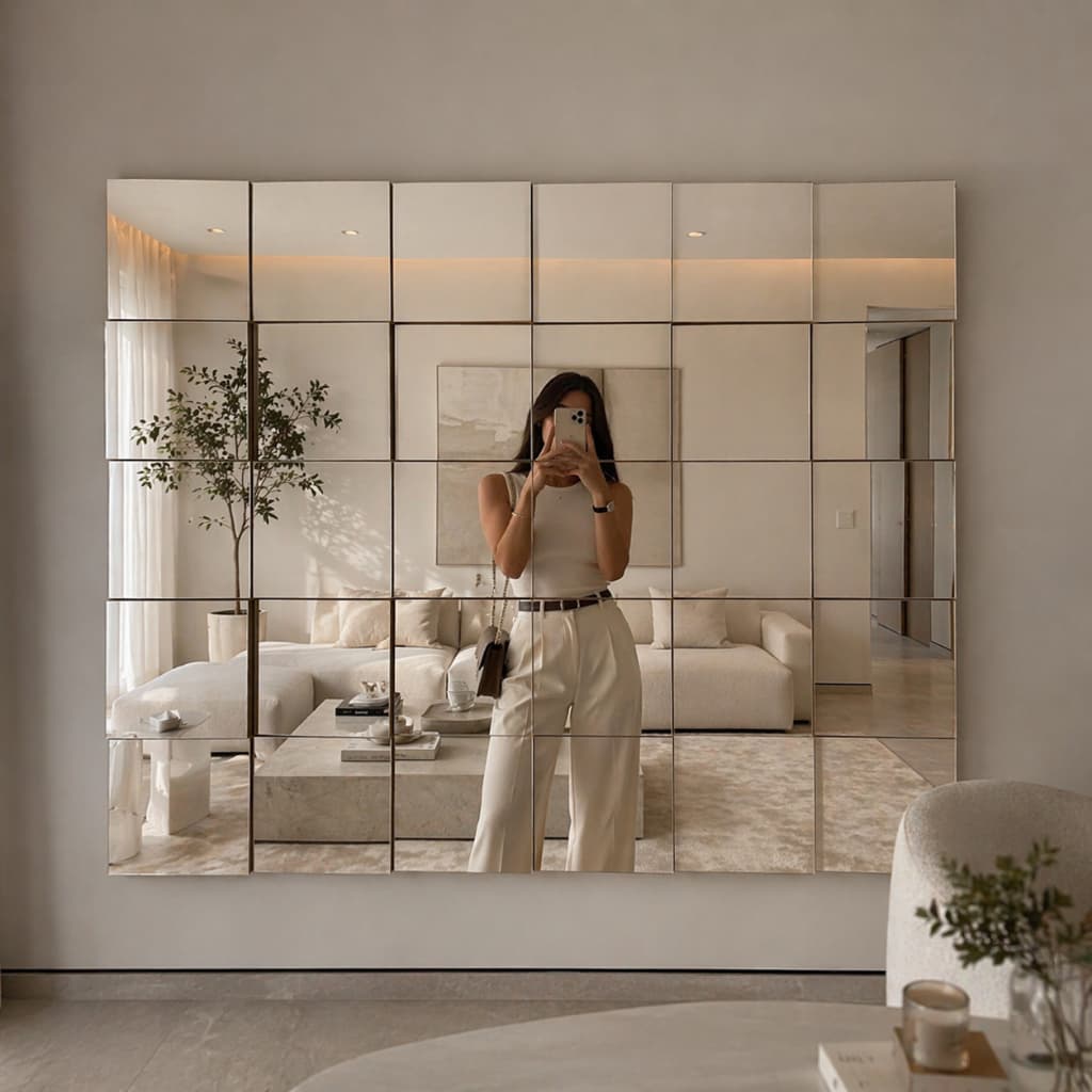 Painel Espelho Decorativo Vidro Liverpool Para Sala Cozinha Moderno