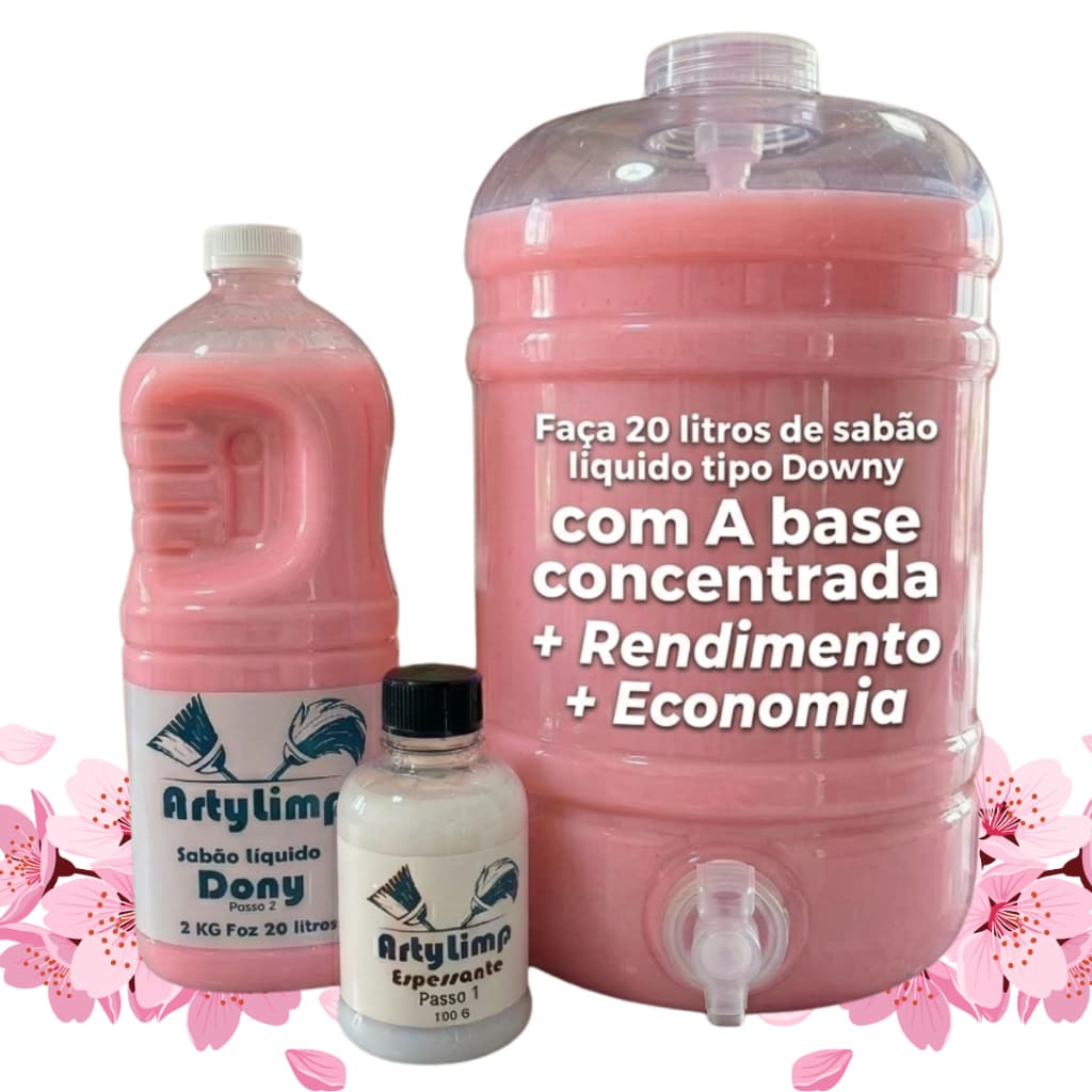 Saboes liquidos concentrados 2kg e 20 litros, sabão rosa, rendimento e economia