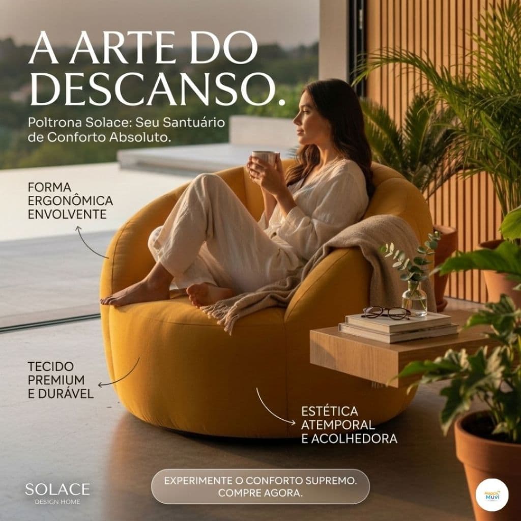 Poltrona Confortável Design Moderno Enchimento  Algodão - Poltrona para Leitura e Descanso Sala