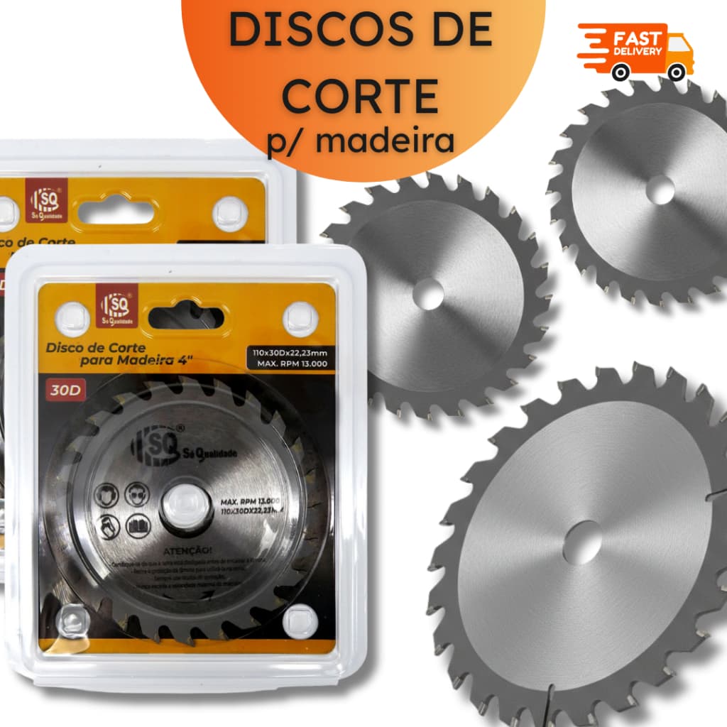 Discos de serra circular para madeira 4 polegadas, embalados individualmente