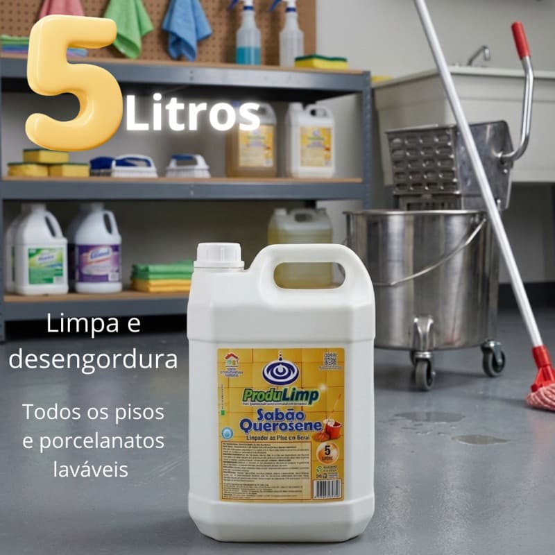 Sabão querosene 5 litros limpeza pesada repelente para pisos