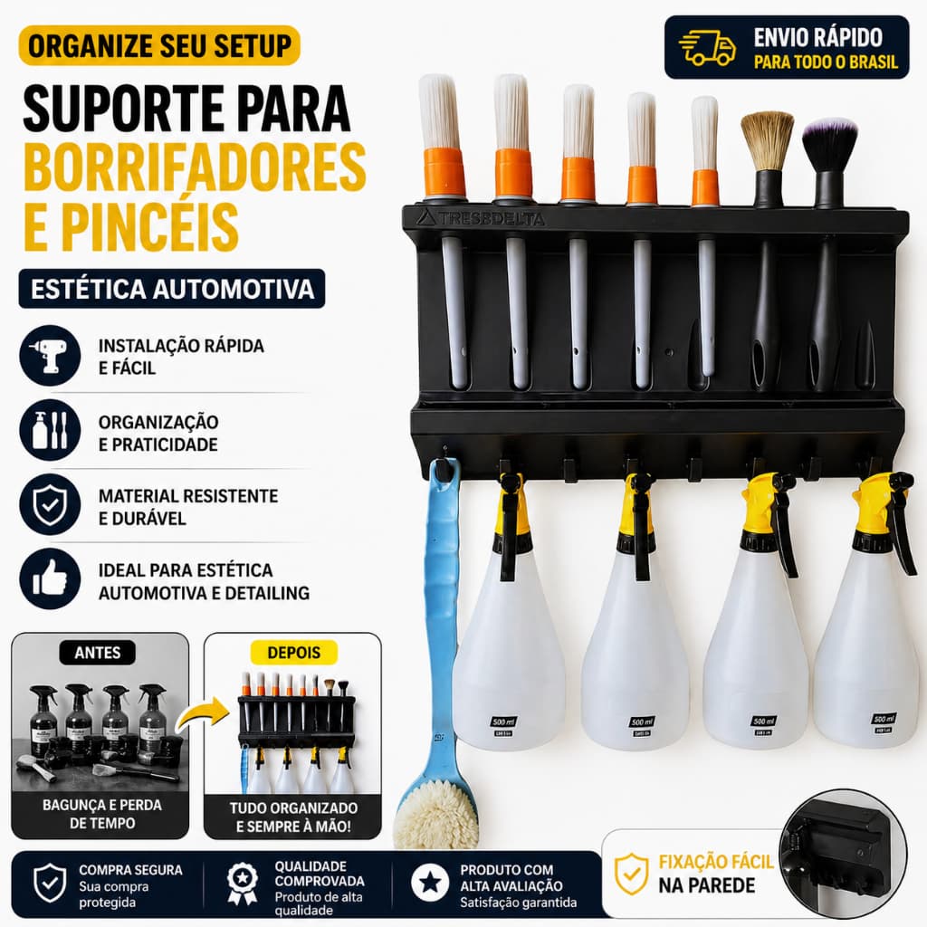 Suporte para Estética Automotiva Suporte para Detailing Suporta Borrifadores Pincéis