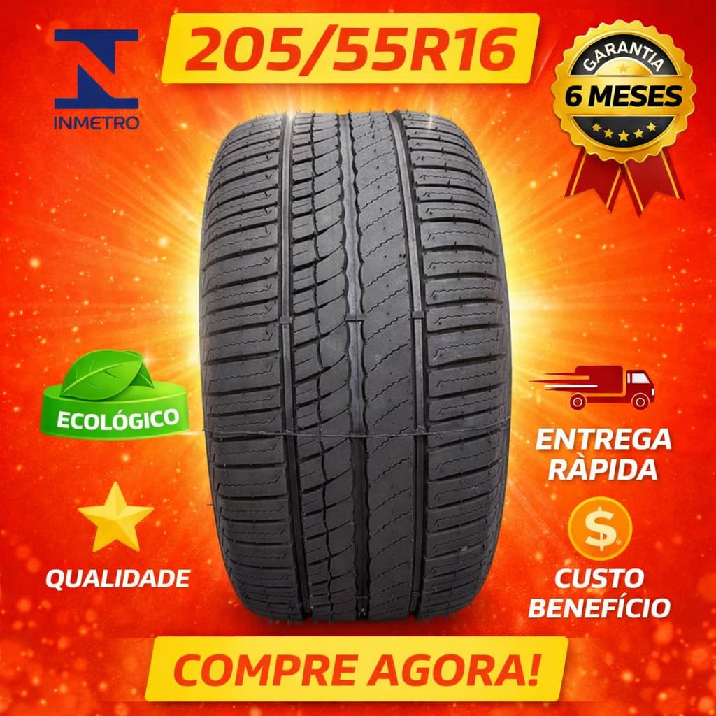 Pneu 205/55 R16 Linha Premium com Alta Performance e Custo Benefício / Garantia