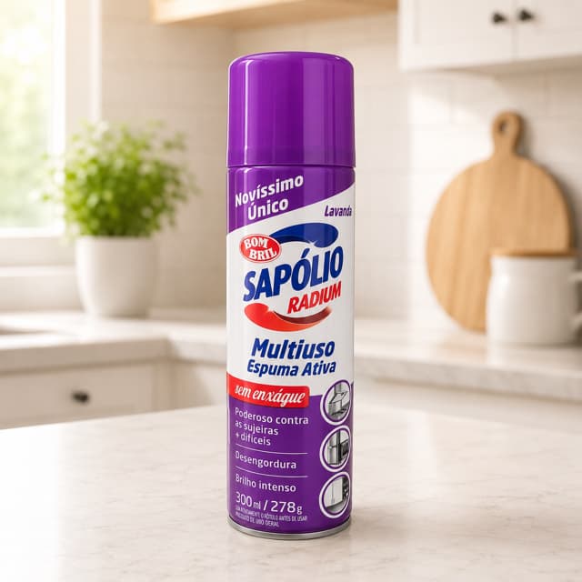 Sapolio Radium Multiuso Espuma Ativa Floral 300ml Bombril Limpeza Profunda