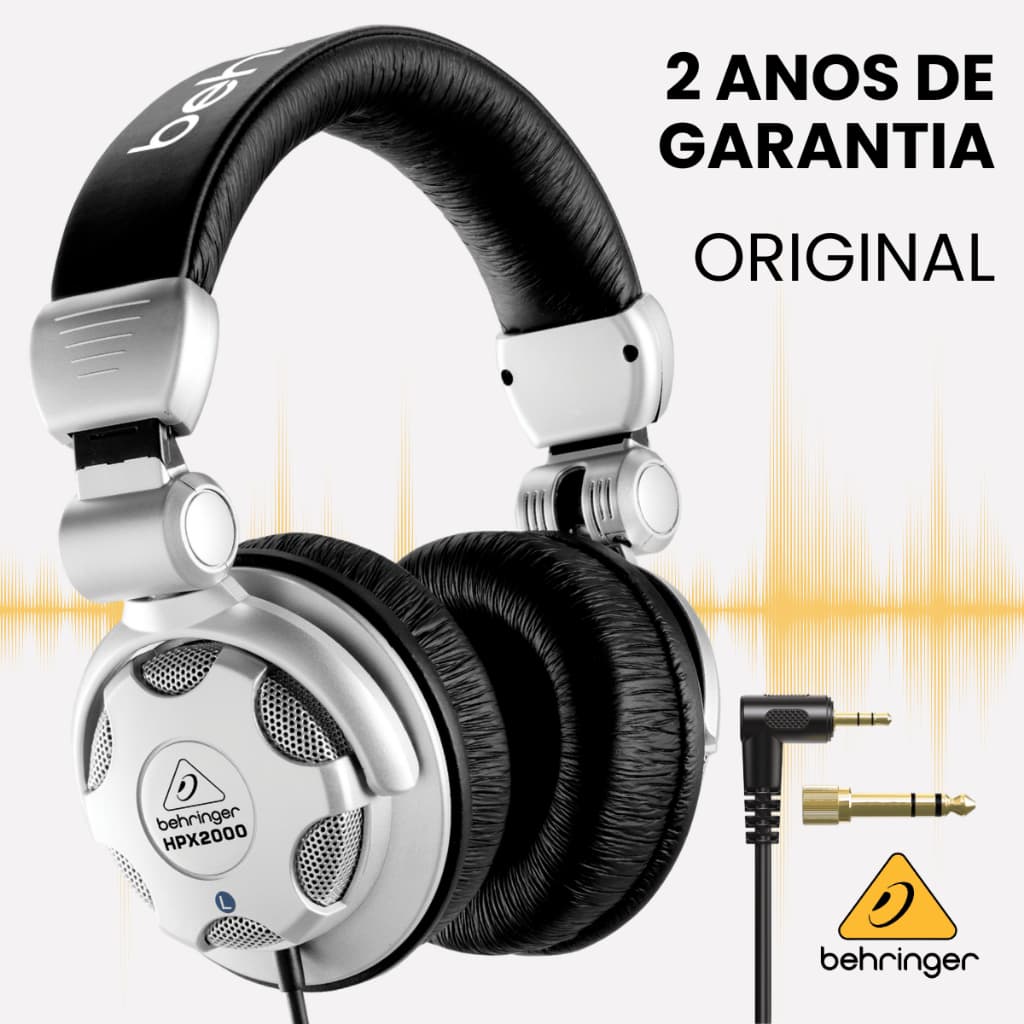 Fone de Ouvido Behringer HPX2000 com Fio, Garantia de 2 Anos