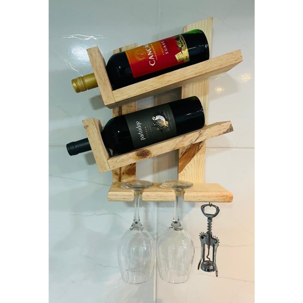BAR ADEGA BARZINHO DE PAREDE RUSTICO MADEIRA COM PORTA GARRAFAS DE VINHO E PORTA TAÇA BAR DECORATIVO