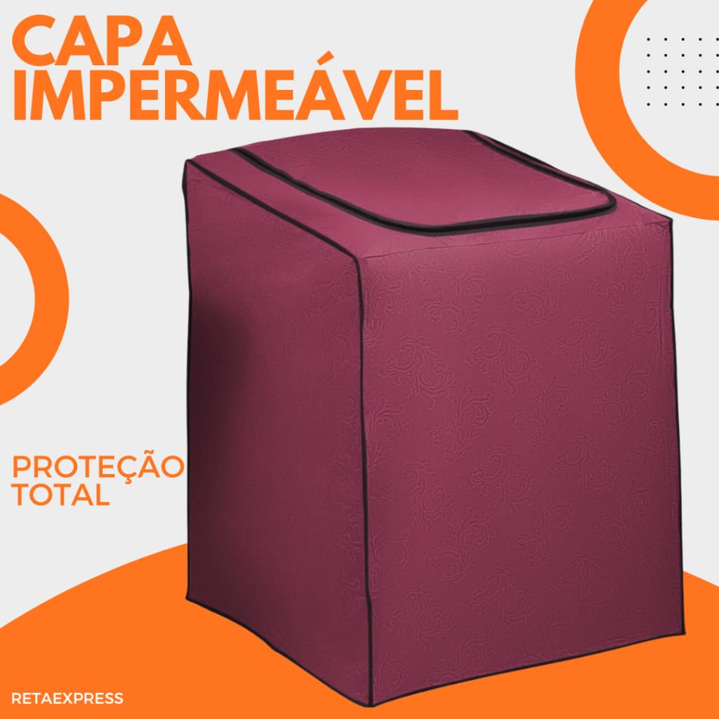 Capa impermeável para máquina de lavar roupas magenta com proteção total