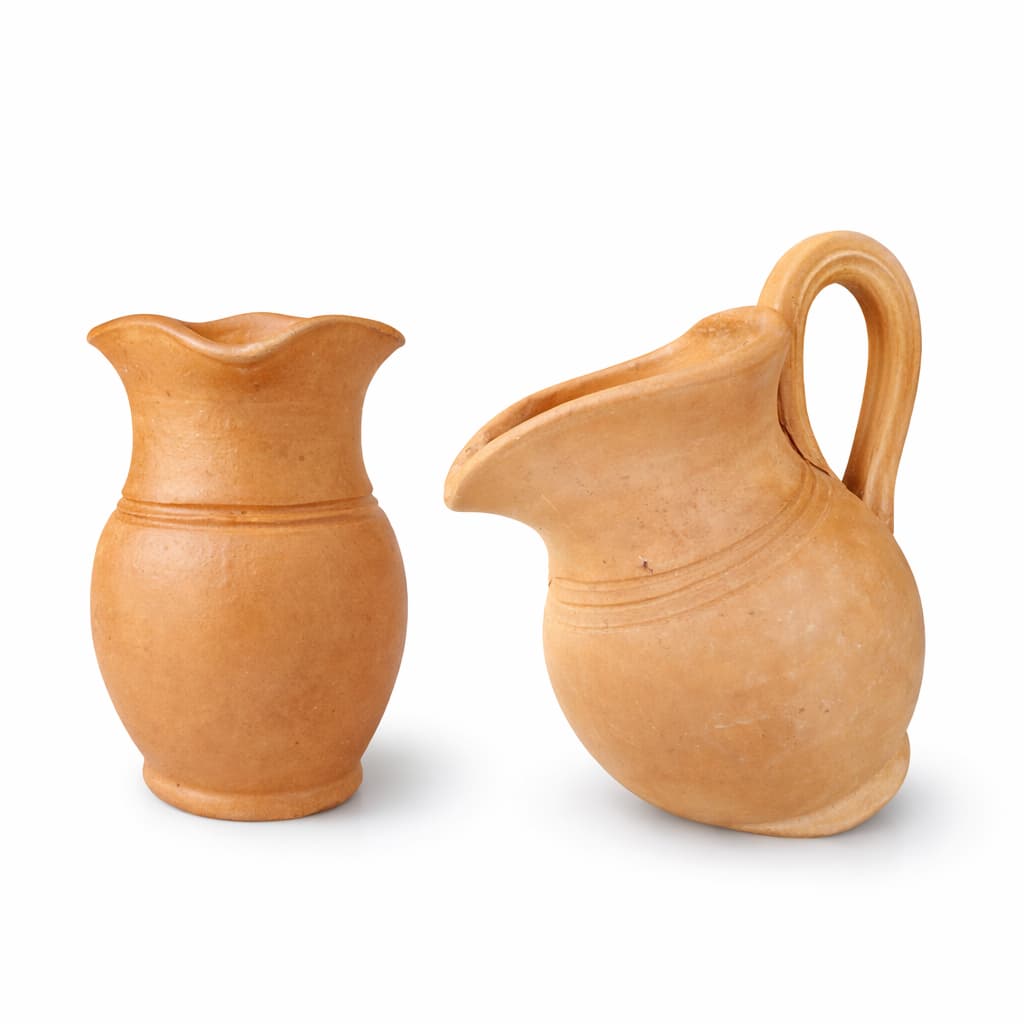 Kit vaso de barro estilo jarro - modelo reto e inclinado - jarros de terracota para decoração