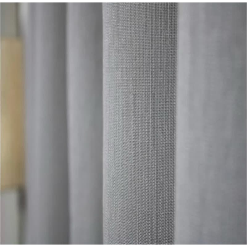 Cortina cinza de linho com forro blackout, 2,00 x 2,70m