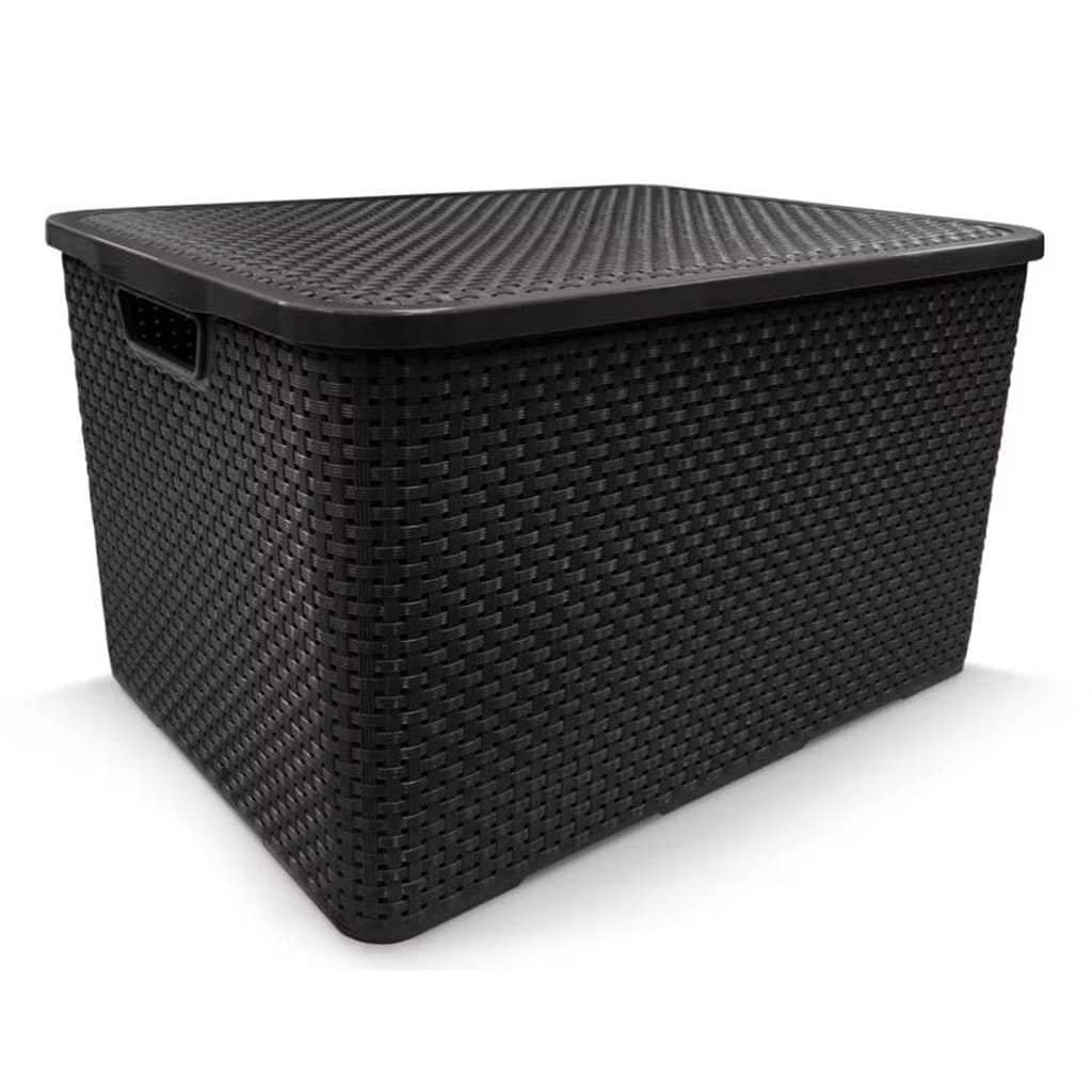Caixa Organizadora Rattan Tampa 15L 20L 40L Preto