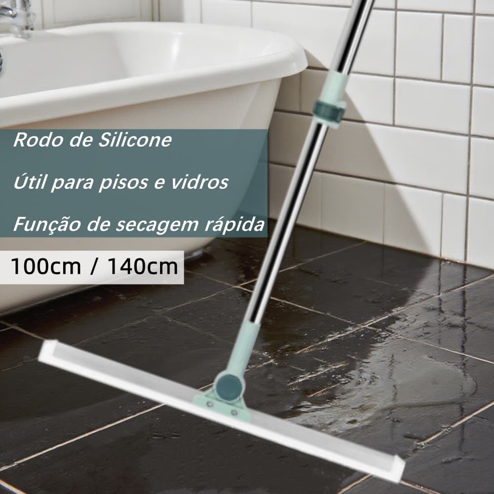 Rodo de Silicone para Limpeza de Banheiro com Função de Secagem Rápida