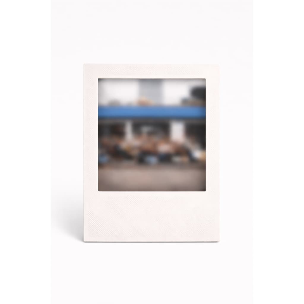Porta-fotos magnético branco com foto instantânea Instax/Polaroid