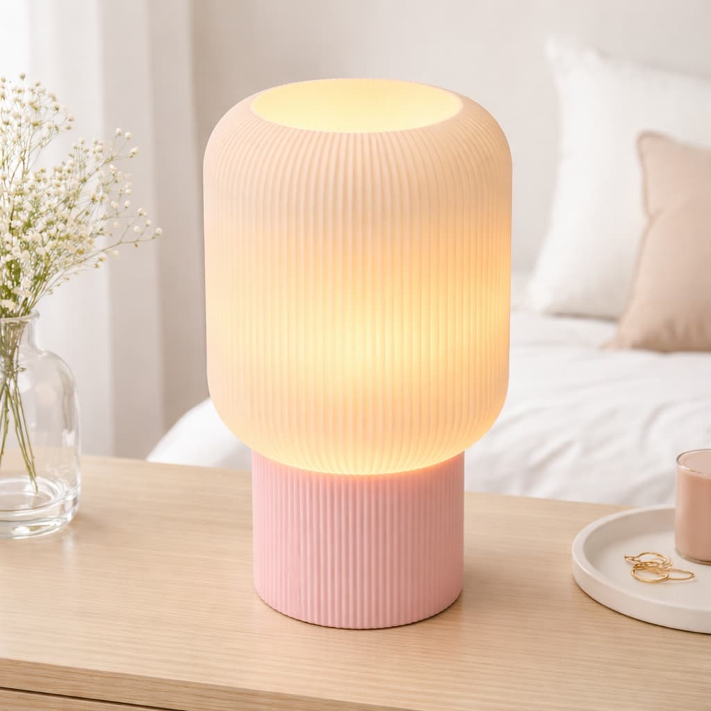 Abajur Infantil |Abajur Luminária de Mesa LED| Decoração quanto menina| Luminária abajur rosa delicado