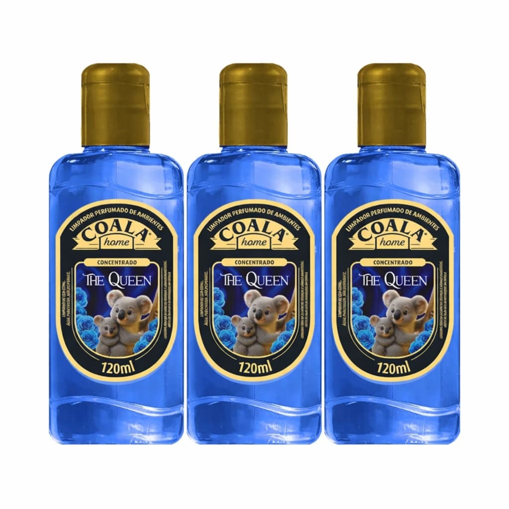 Kit 3 Produto de Limpeza Coala Limpador Perfumado de Ambientes The Queen 120ML Aromatizante Concentrado