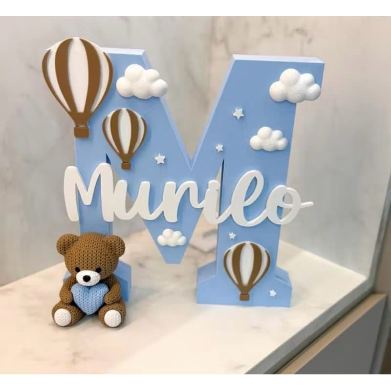 Letreiro (Letra) personalizado para bebês e crianças - Decoração para quartos, maternidade, chás de bebês e aniversários