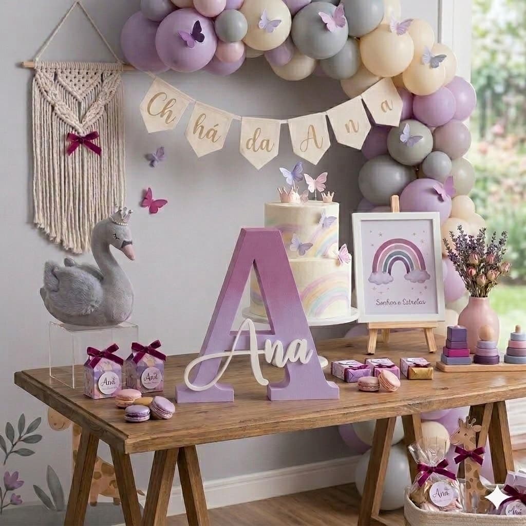 Letreiro 3D Nome Personalizado Em Impressão 3D Decoração Mesa Aniversário Casamento Chá de Bebê Batizado Maternidade