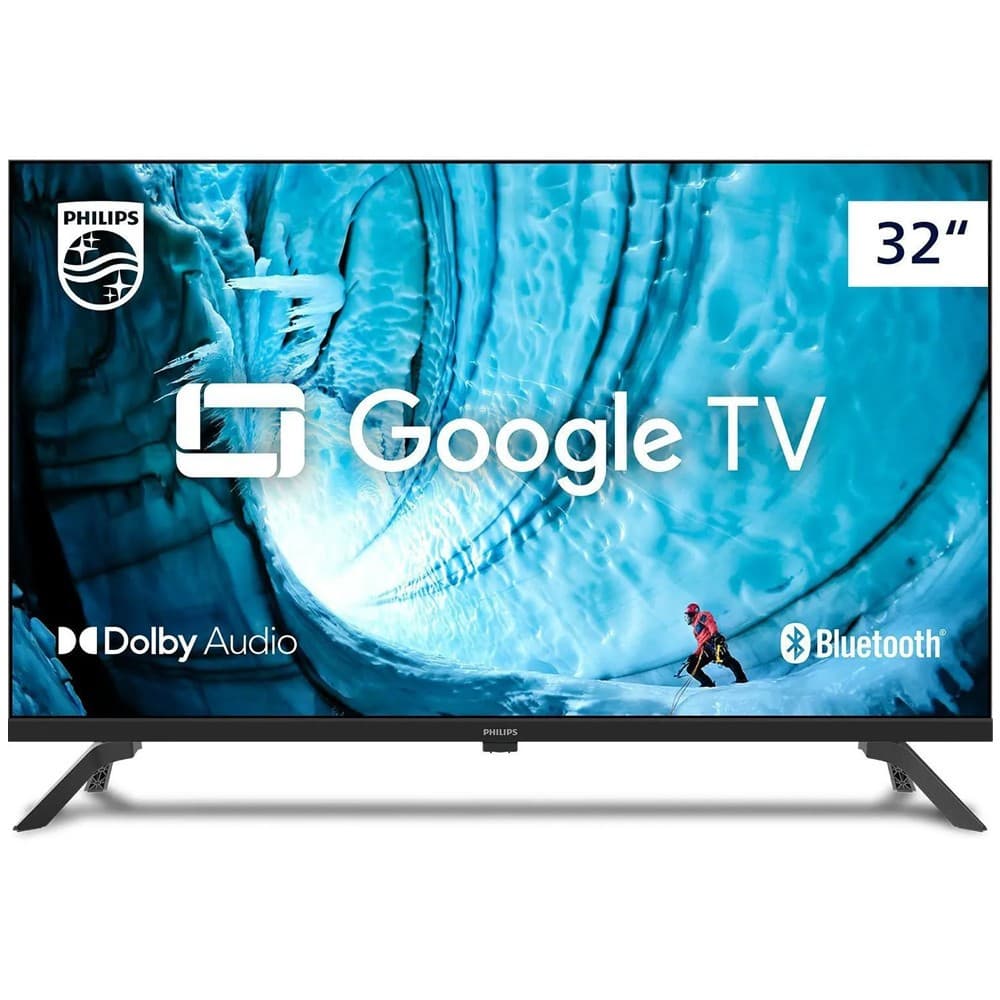 Smart TV LED Philips 32' Ultra HD com Google TV, Dolby Audio e Bluetooth